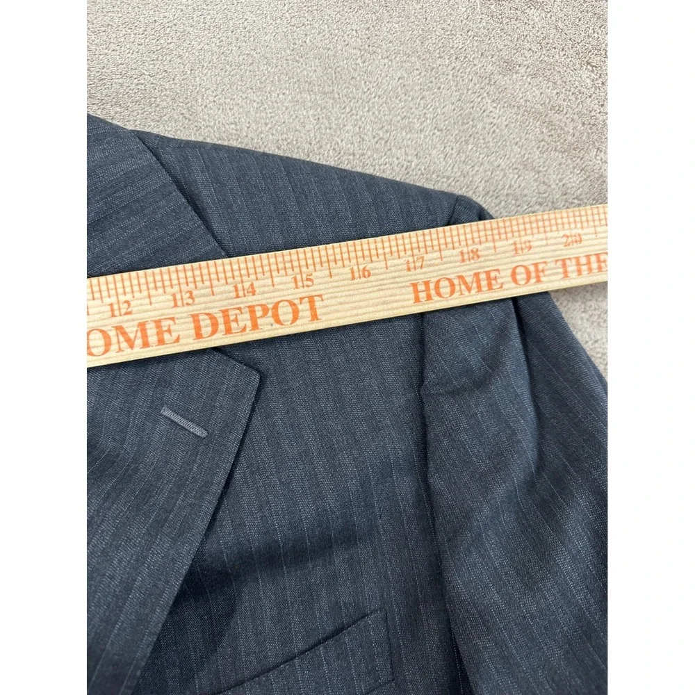Ermenegildo Zegna Blazer Jacket Mens 52L Charcoal Grey Pinstripe 100% Wool Italy